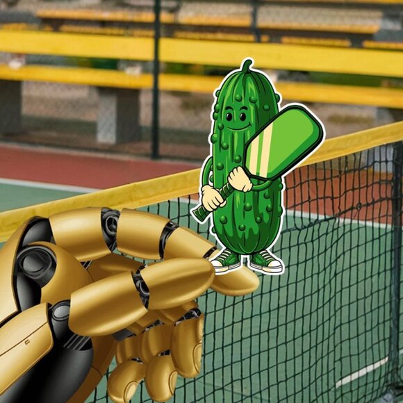 Pickleball Pickle-baller Waterproof Vinyl Sticker 4.35x7cm - Picture 1 of 1